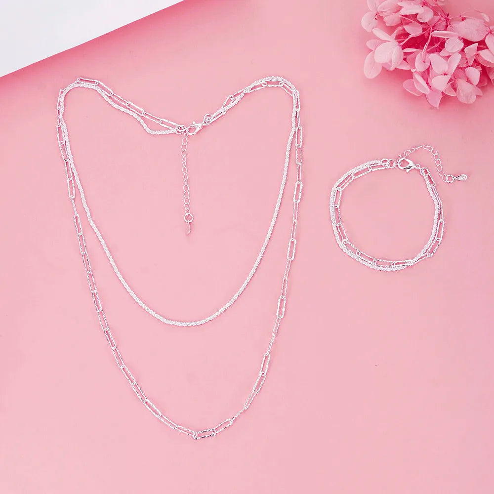 Charm 925 Sterling Silver Pretty bracelets necklaces for women noble fashion designer party wedding engagement Jewelry sets gift