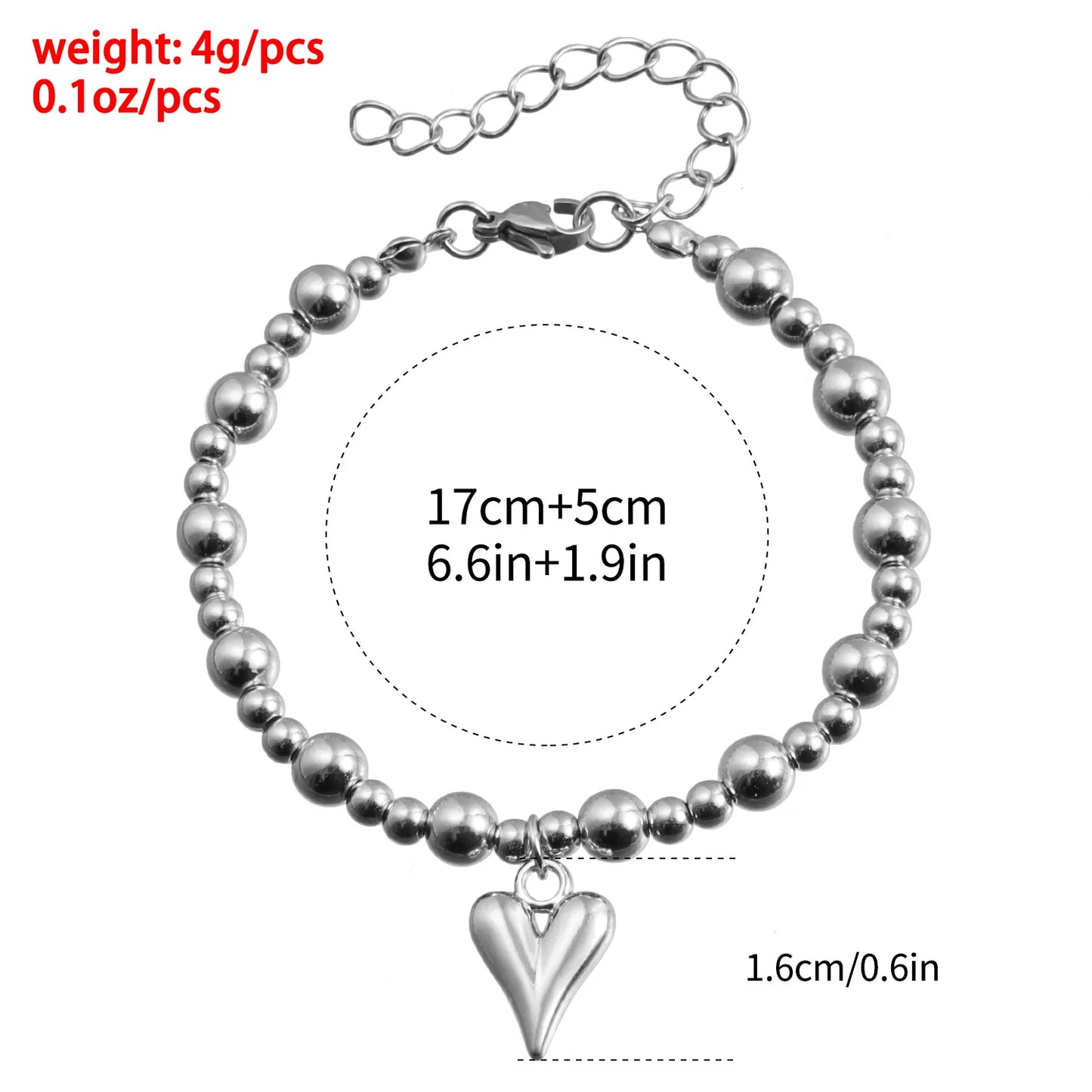 New Heart Beaded Necklace Bracelet Ring Women Boho Crystal Class Gravel Clavicle Chain Cool Y2K Choker Exquisite Fashion Jewelry