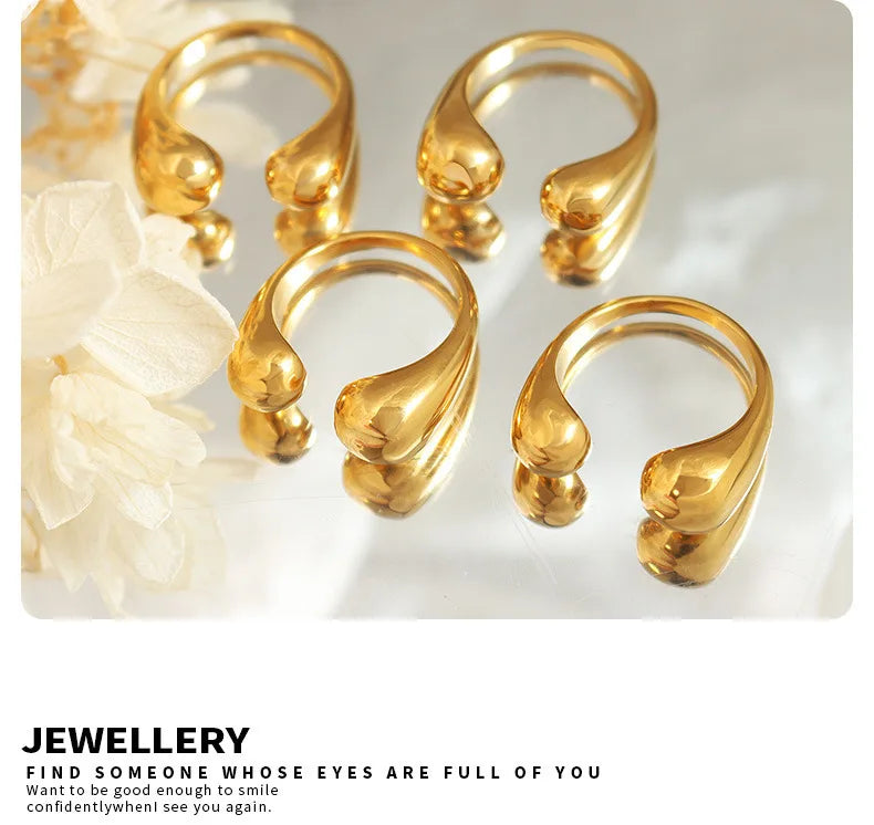 Women's Ring INS Minimalist Unique Open Design Adjustable Plain Circle Sense of Design Versatile Jewelry Accessories