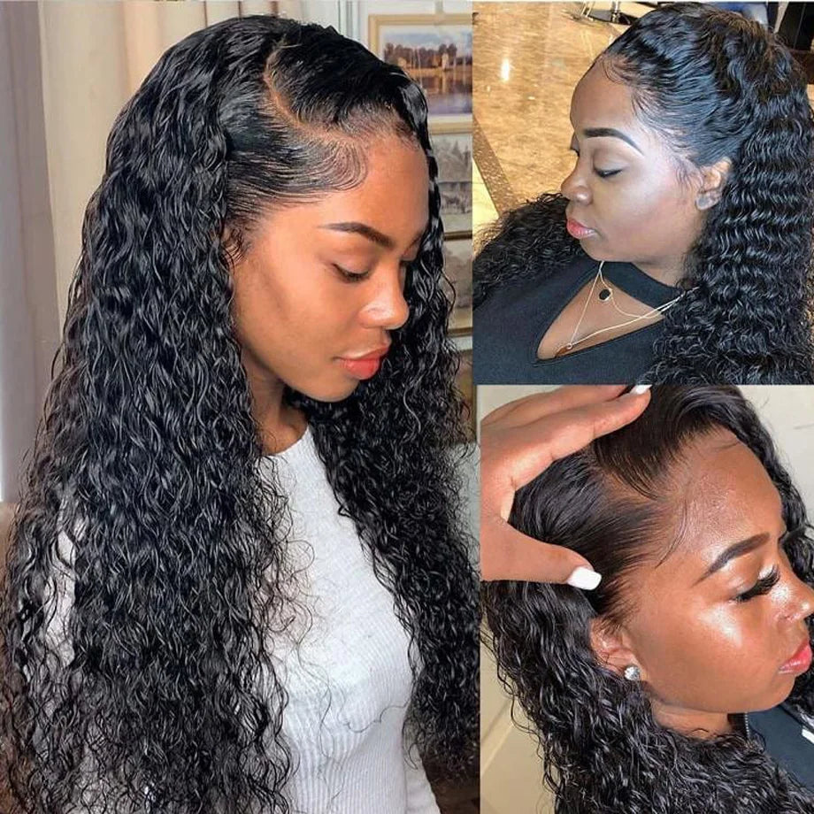 Deep Wave Frontal Wig 100% Human Hair Wigs For Women Hd Transparent 13x4 13x6 Curly Wig With Baby Hair Water Wave Lace Front Wig