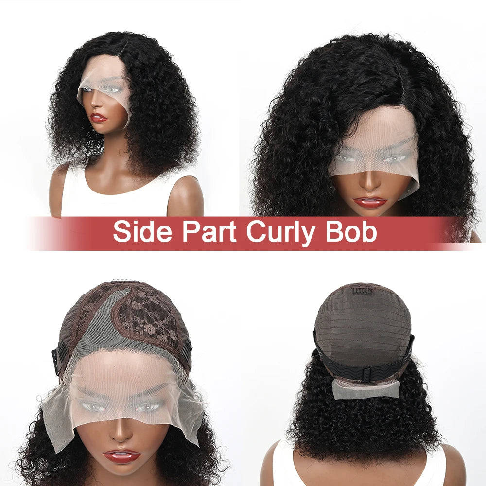 Glueless Wigs 6x4 Deep Wave Bob Human Hair Wigs For Women Bleached Knots Lace Wig Pre Plucked Pre Cut Lace Ready To Wear Wigs
