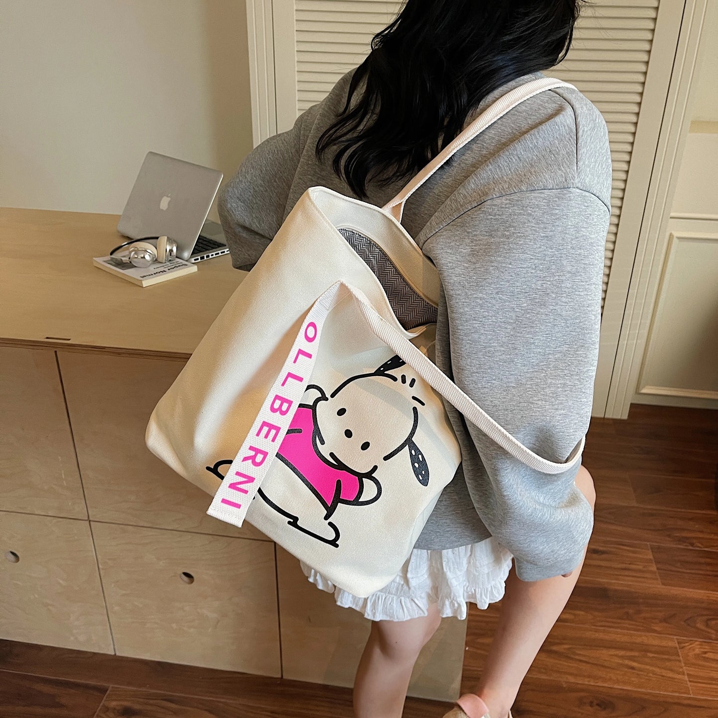 Handbag. Bags women handbags ladies.Cartoon canvas bag women's new large-capacity handbag leisure commuter tote bag make-up bag