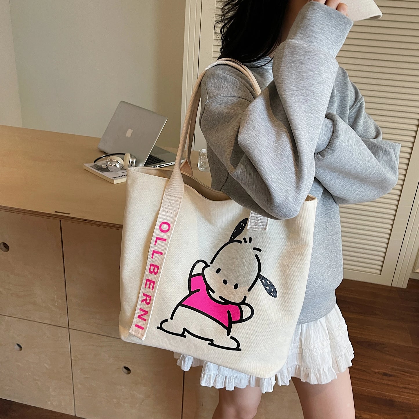 Handbag. Bags women handbags ladies.Cartoon canvas bag women's new large-capacity handbag leisure commuter tote bag make-up bag