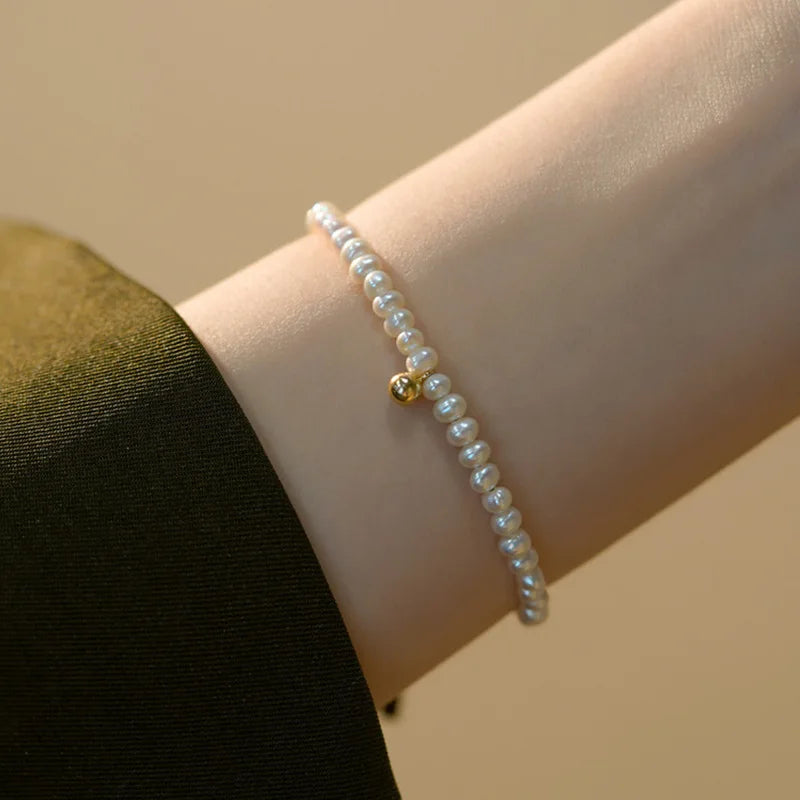 Stainless Steel Natural Tiger Eye Stone Bracelet For women Pearl Indian Style Necklaces and Bracelets Handmade Ethnic Jewel