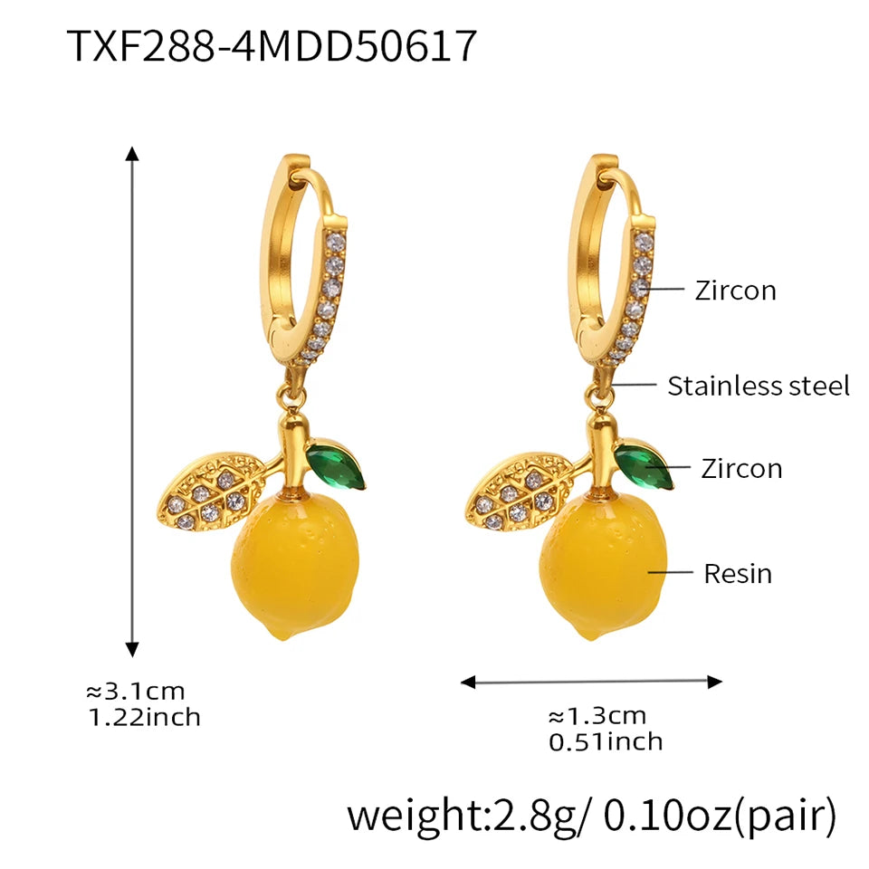 Handmade Beaded Necklace Matching Bracelet Earrings With Lemon Pendant Charms Shell Beads Necklaces Bracelets Earring For Women