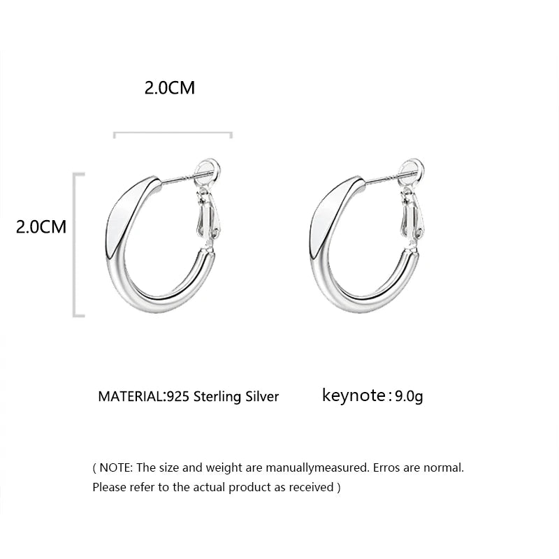 New 925 Sterling Silver Round Earrings Are Simpleand Fashionable In Both Gold And Silver Colors Suitable For Men And Woman