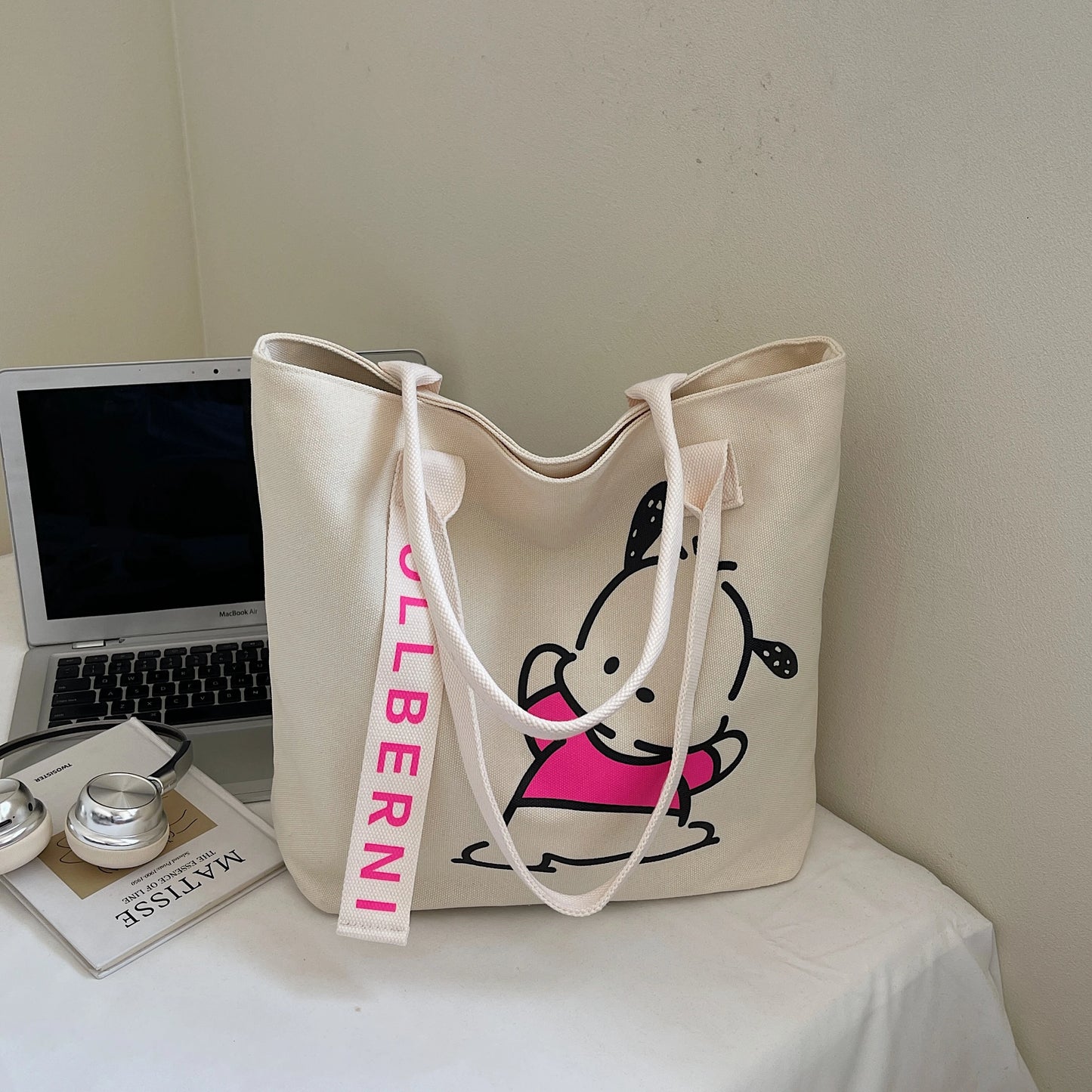 Handbag. Bags women handbags ladies.Cartoon canvas bag women's new large-capacity handbag leisure commuter tote bag make-up bag