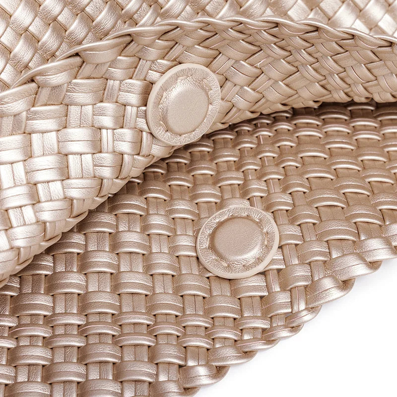 Handwoven Hybrid Tote Bucket Bag Luxury Shoulder Bag for Women, Premium Top Handle & Underarm Carry Purse