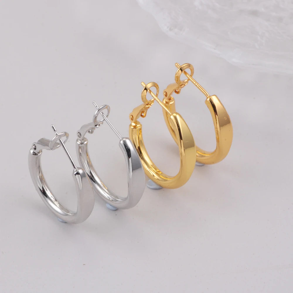 New 925 Sterling Silver Round Earrings Are Simpleand Fashionable In Both Gold And Silver Colors Suitable For Men And Woman