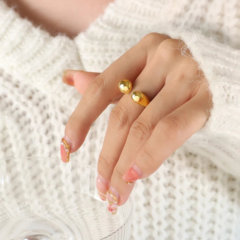 Women's Ring INS Minimalist Unique Open Design Adjustable Plain Circle Sense of Design Versatile Jewelry Accessories