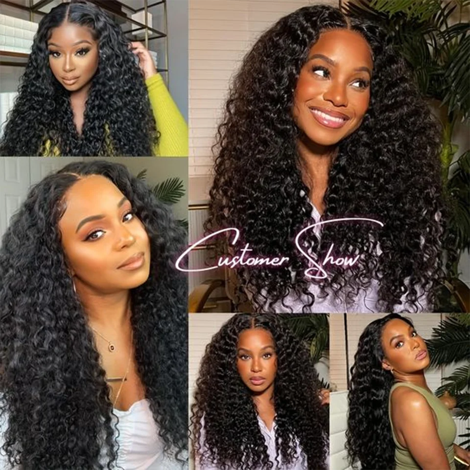 Deep Curly U Part Wig Human Hair 180 Density Wig Kinky Curly Quick & Easy Install Wigs For Women Real Scalp Human Hair Wigs