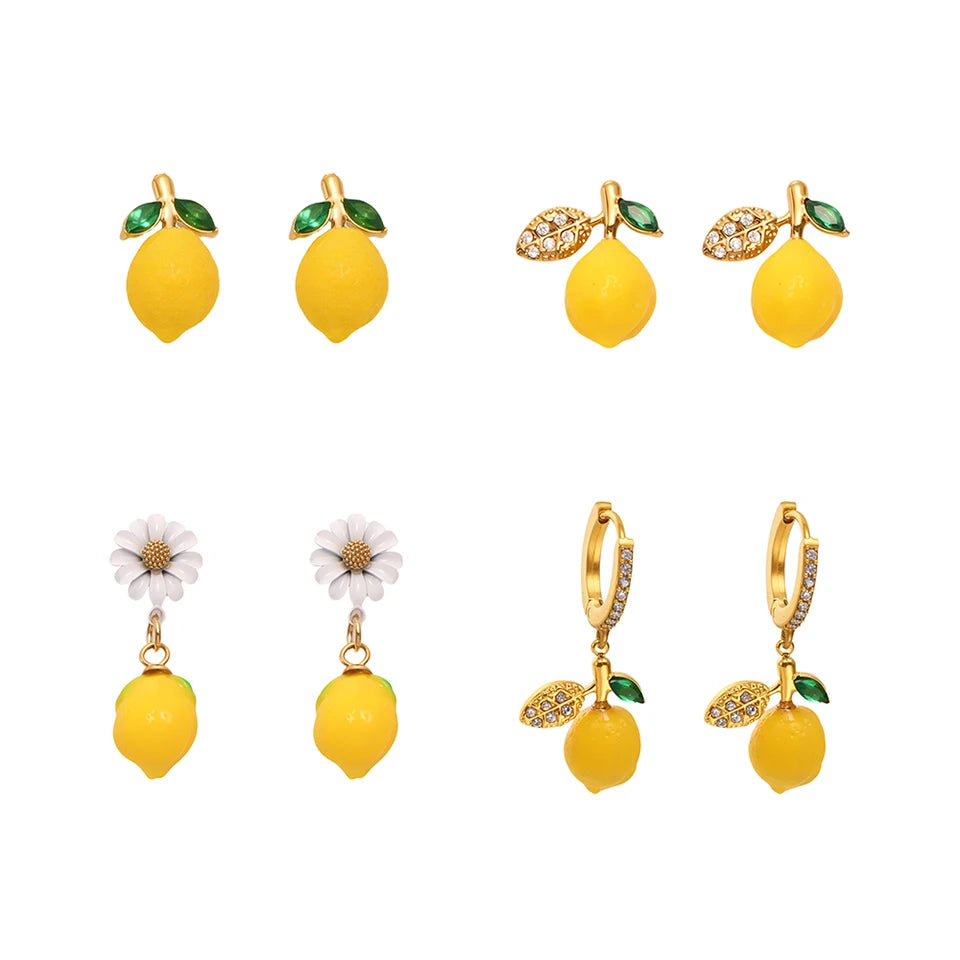 Handmade Beaded Necklace Matching Bracelet Earrings With Lemon Pendant Charms Shell Beads Necklaces Bracelets Earring For Women