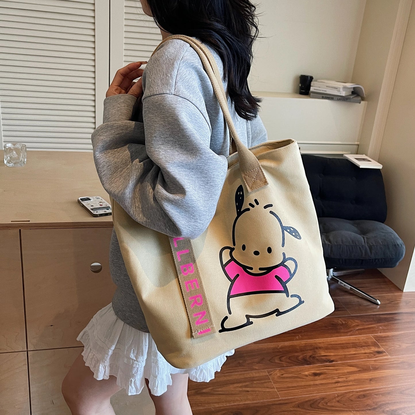 Handbag. Bags women handbags ladies.Cartoon canvas bag women's new large-capacity handbag leisure commuter tote bag make-up bag