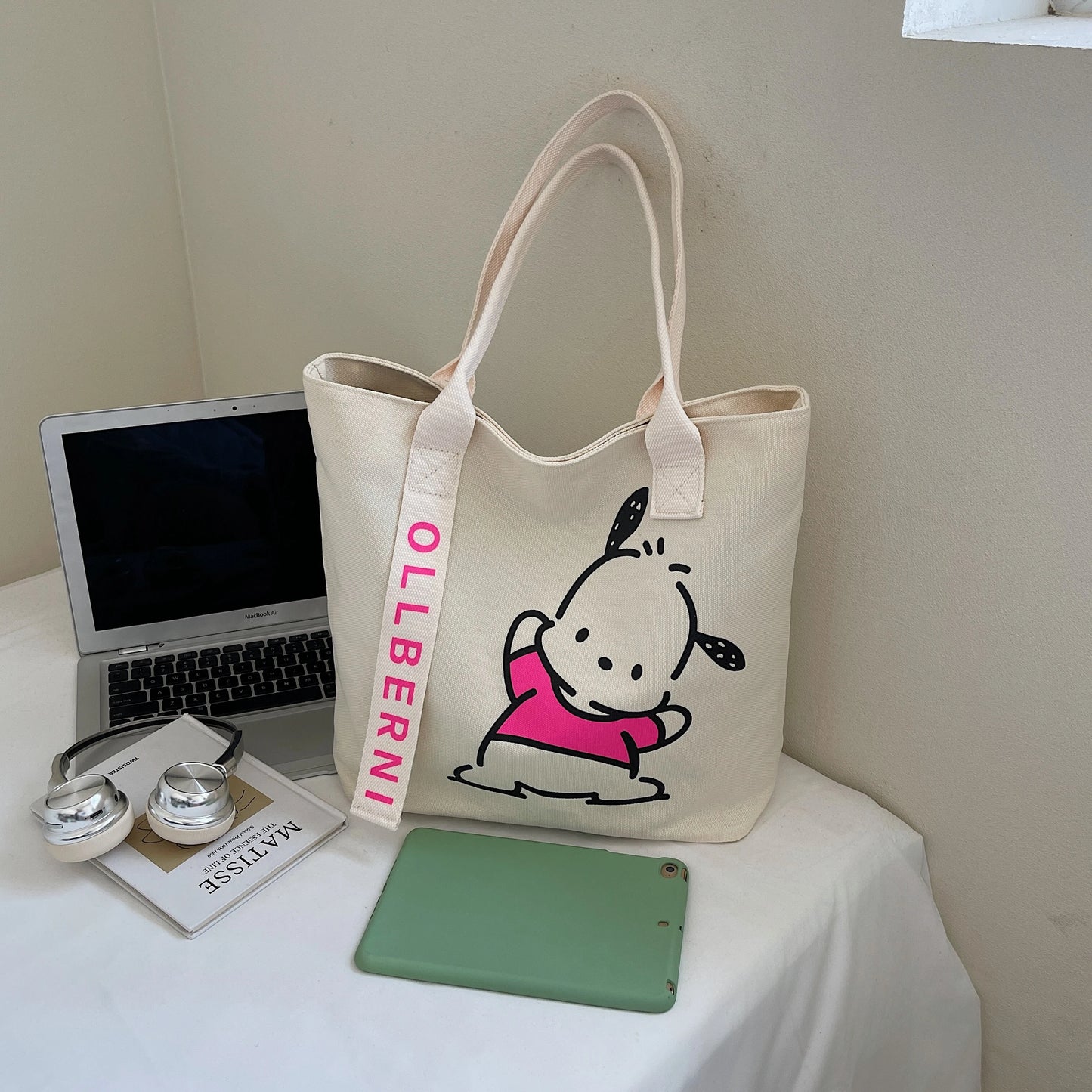 Handbag. Bags women handbags ladies.Cartoon canvas bag women's new large-capacity handbag leisure commuter tote bag make-up bag