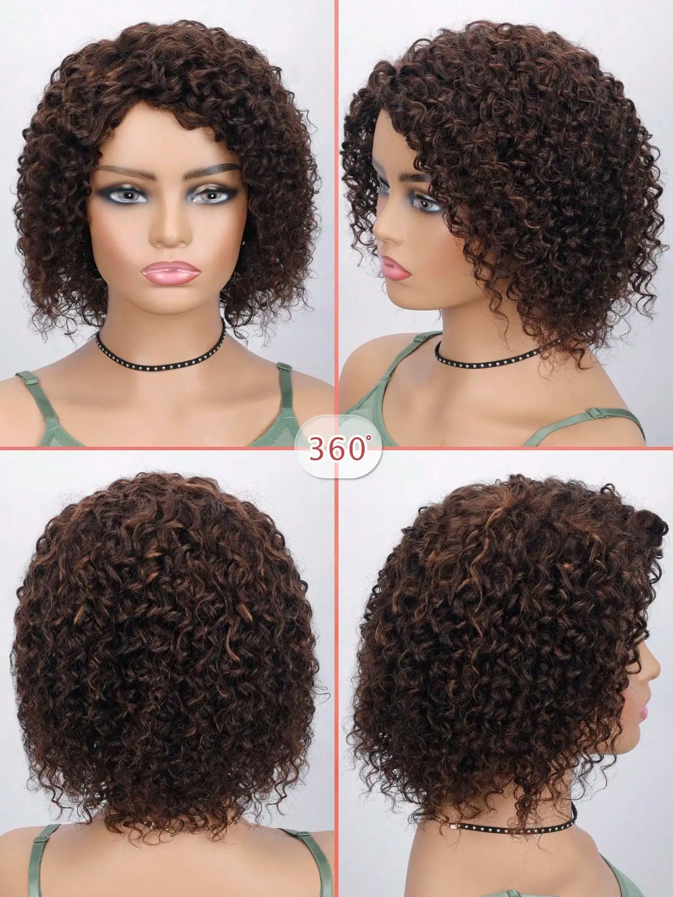 Kinky Curly Wigs Short Curly Wigs Human Hair For Women Brazilian Remy Human Hair Wig Short Hair Full Machine Made Wig Human Hair