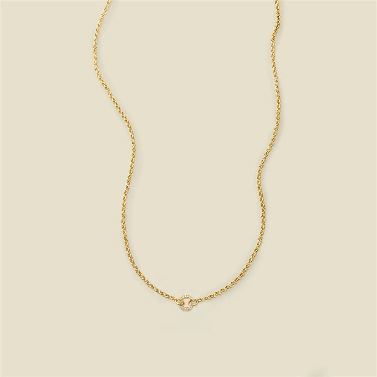 New DIY Basic Flexible Chain Complete Round Elliptical Necklace Electroplated 18K Gold Color Preserving