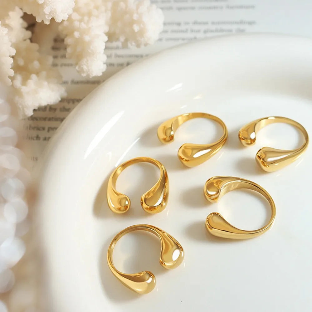 Women's Ring INS Minimalist Unique Open Design Adjustable Plain Circle Sense of Design Versatile Jewelry Accessories