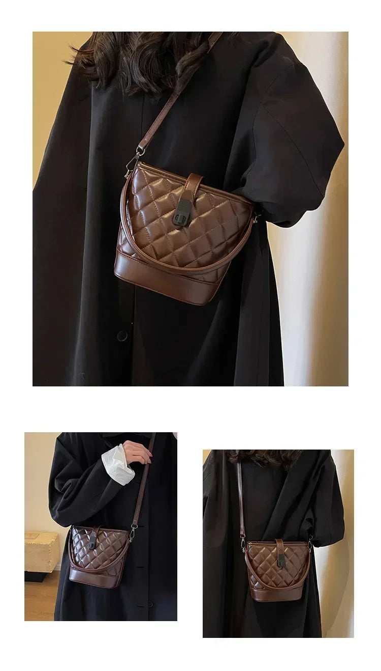 Women's Handbag - Square Design, Retro-Chic Luxury Style, Premium Leather Craftsmanship, Convertible Single-Shoulder Style
