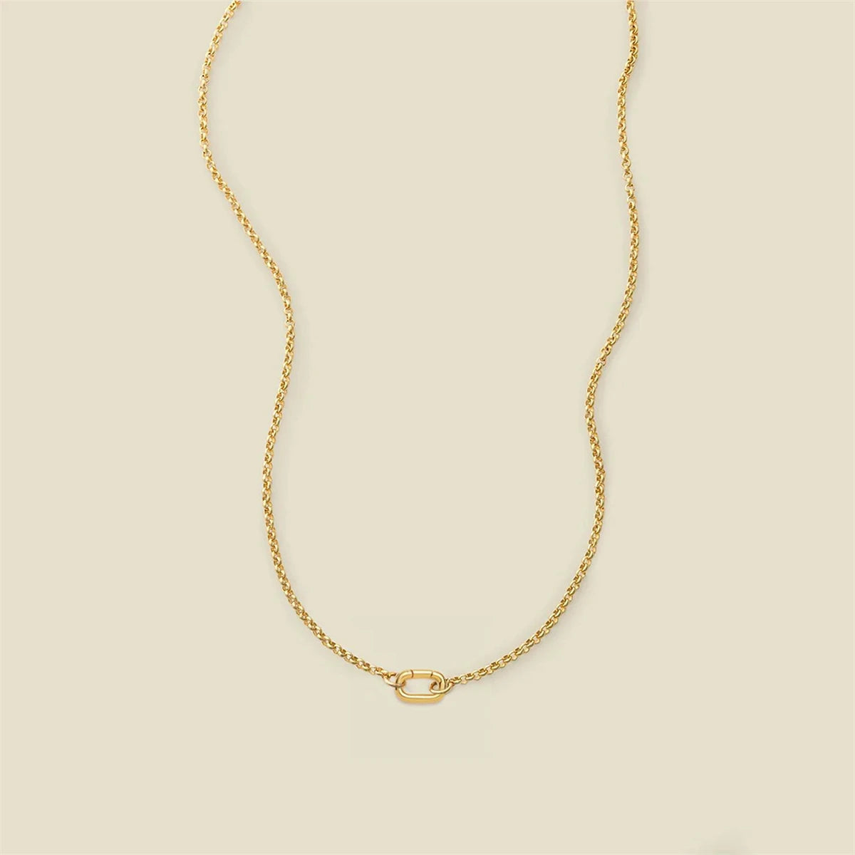 New DIY Basic Flexible Chain Complete Round Elliptical Necklace Electroplated 18K Gold Color Preserving