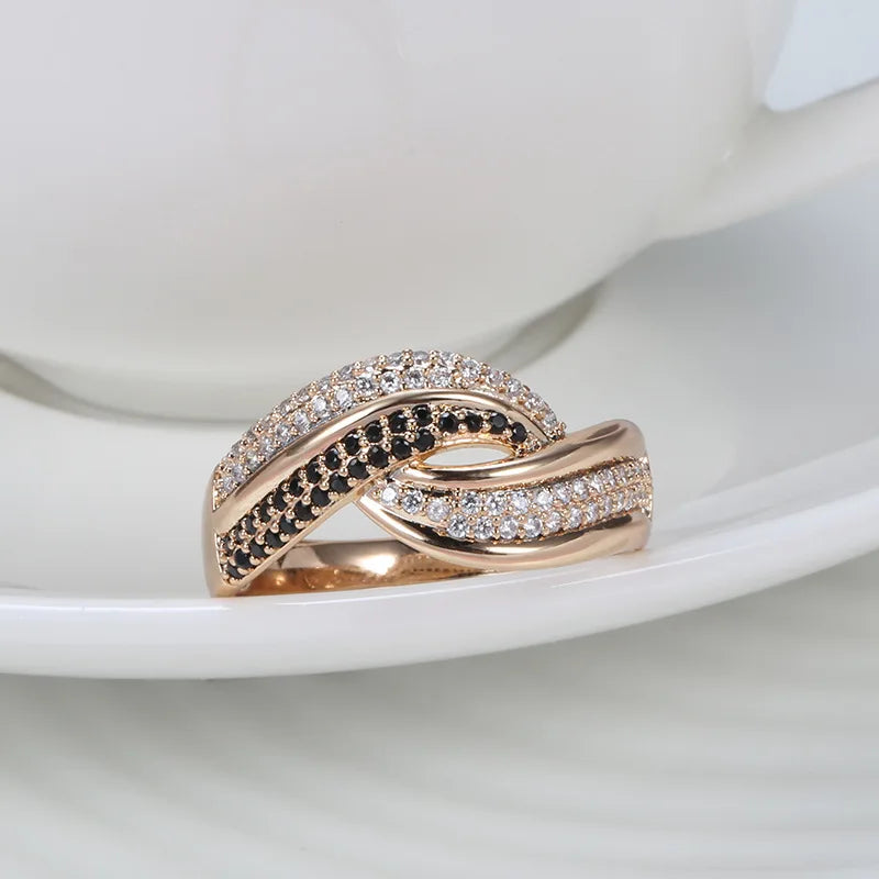 Luxury Wedding Ring for Women Elegant Real 18k Rose Gold Original Jewelry Gift Anillos De Para Mujer Oro 18 K Fine Jewelry