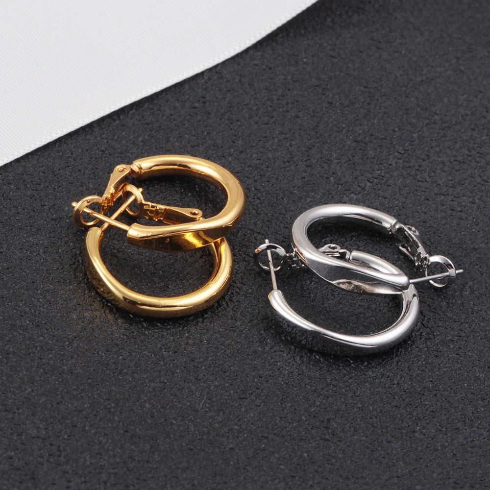 New 925 Sterling Silver Round Earrings Are Simpleand Fashionable In Both Gold And Silver Colors Suitable For Men And Woman