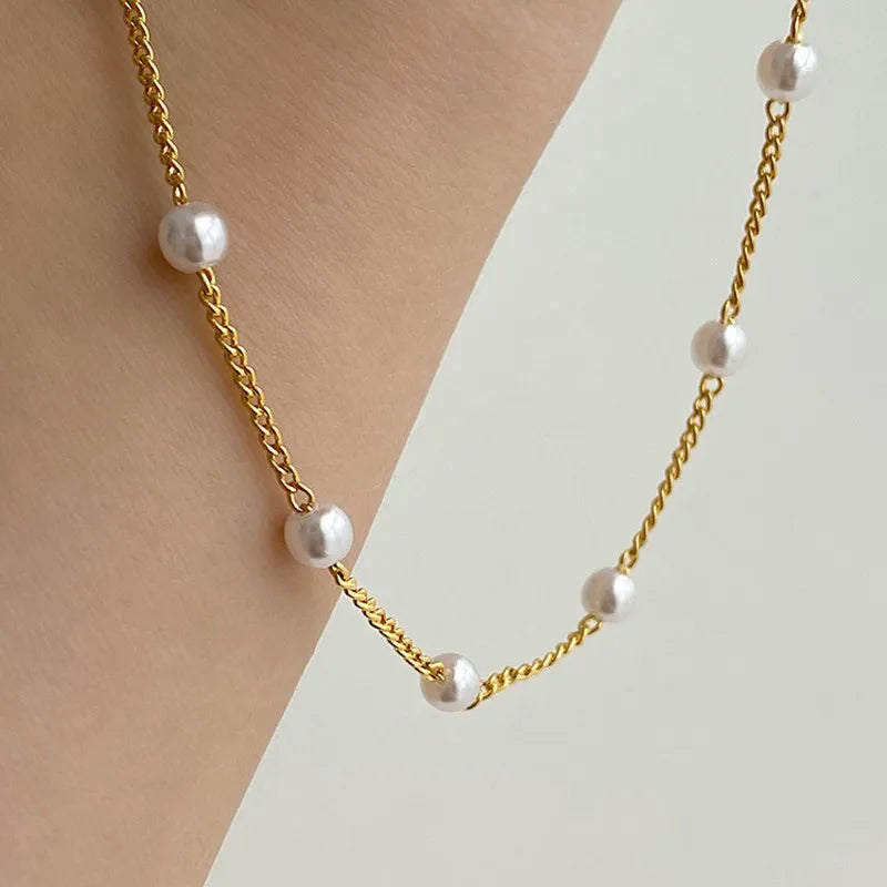 Beads Jewelry Set Women's Necklace Bracelet Set Fashion Trendy Short Choker Jewelry Gift for Friend Wholesale Dropshipping