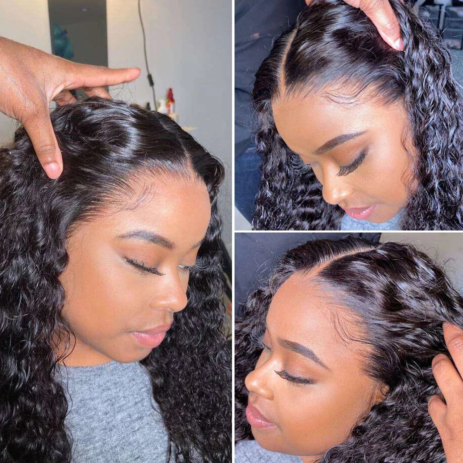 Deep Wave Frontal Wig Hd Lace Wig 13x6 100% Curly Human Hair Wig Accessories For Women Preplucked 13x4 Lace Front  wigs