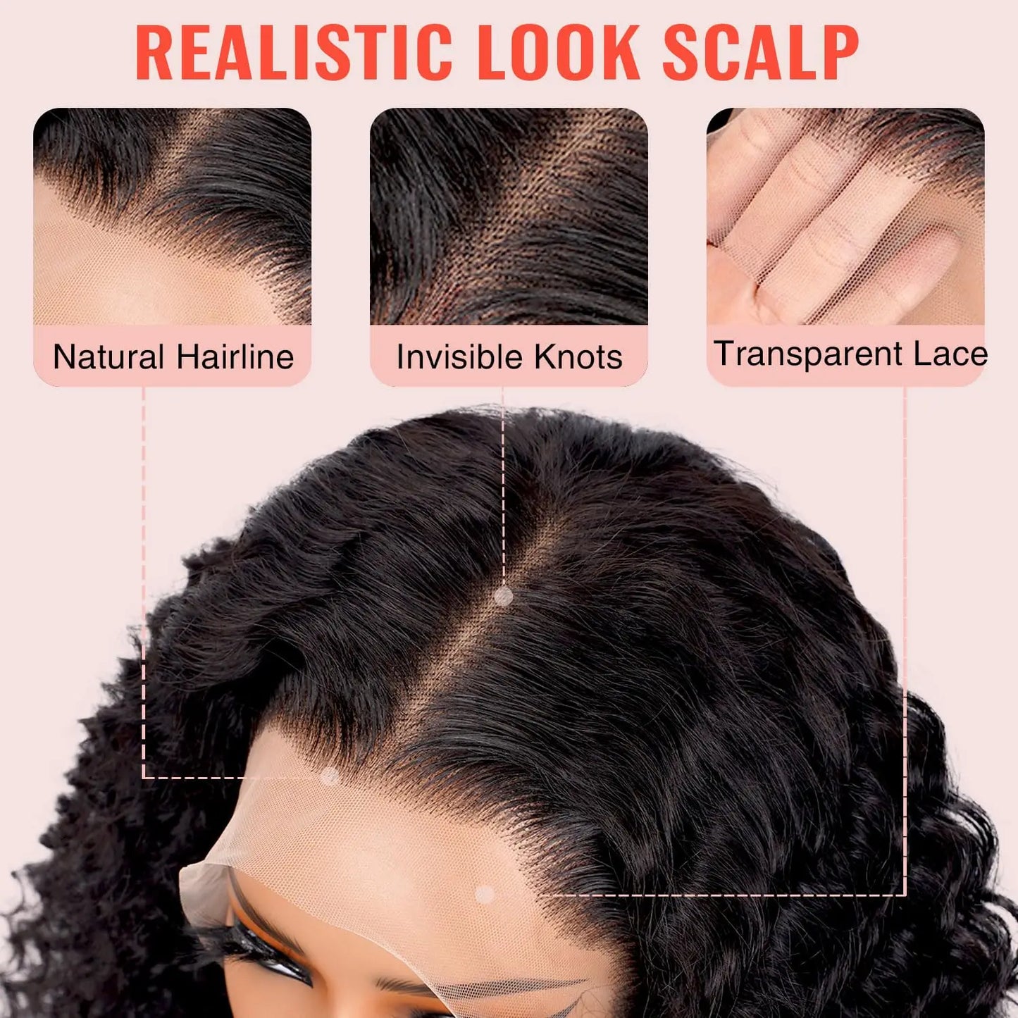 Deep Wave Human Hair Wigs 13x6 Transparent Lace Front Bob Wig With Adjustable Strap Short Bob to Wear Remy Hair Wig for Women