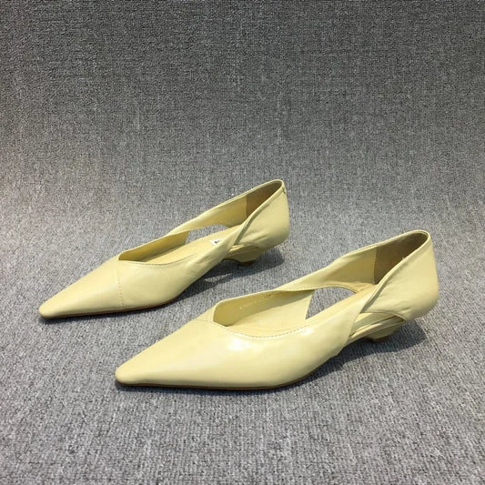 Shoes for Woman Comfortable Women's Summer Footwear Moccasins Blue Low Heel Elegant Pointed Toe High Quality Popular Heels