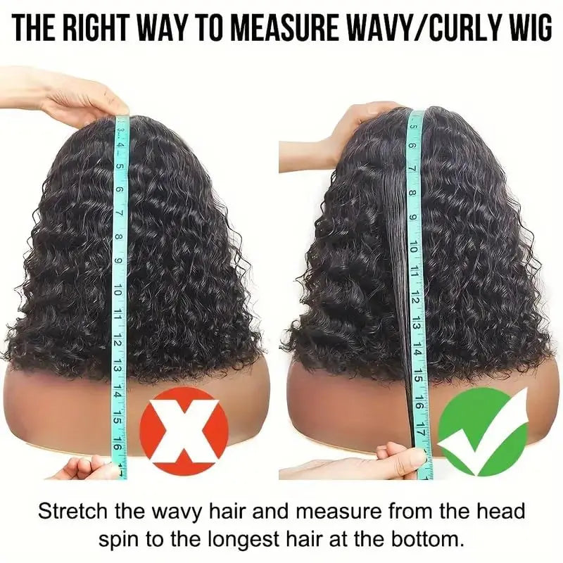 Deep Wave Human Hair Wigs 13x6 Transparent Lace Front Bob Wig With Adjustable Strap Short Bob to Wear Remy Hair Wig for Women