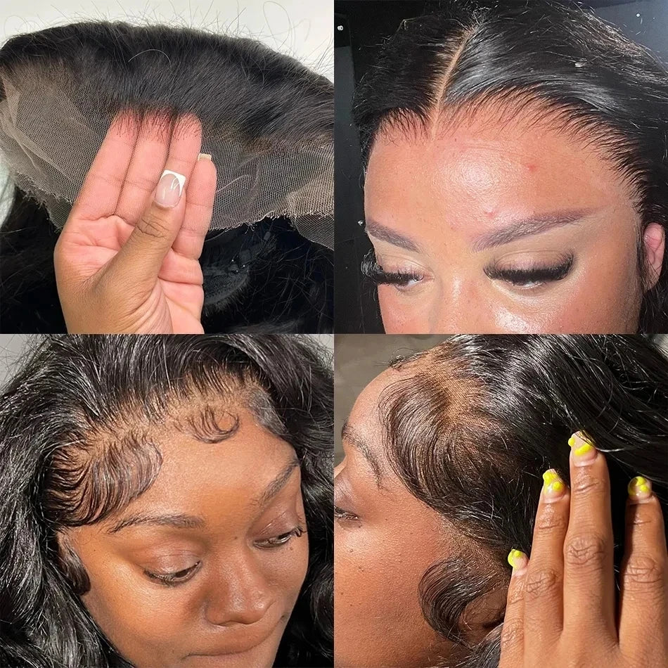 Brazilian 100% Human Deep Curly Bob Hair Wigs Natural Black Color Deep Wave HD Lace Front Wigs 13x4 Transparent Lace Frontal Wig
