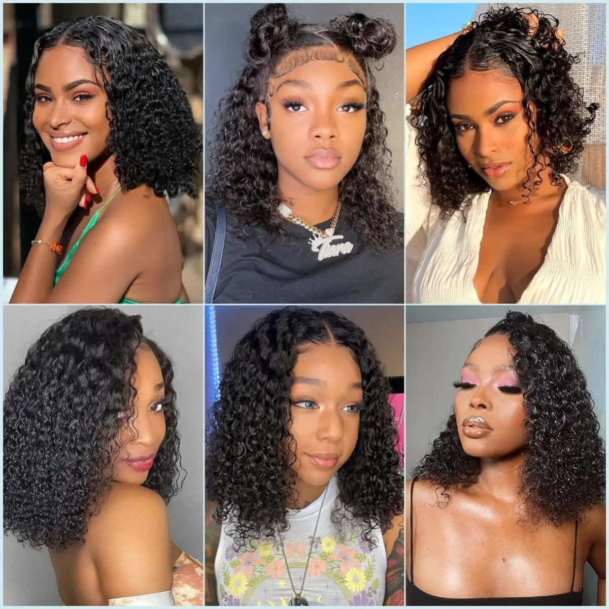 Deep Wave HD Human Hair Wigs Pre Plucked 200% Density Curly Bob Wig 100% human hair Bob Wigs For Black Women Human Hair Wigs