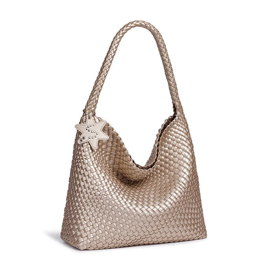 ‌Handwoven Hybrid Tote Bucket Bag Luxury Shoulder Bag for Women, Premium Top Handle & Underarm Carry Purse