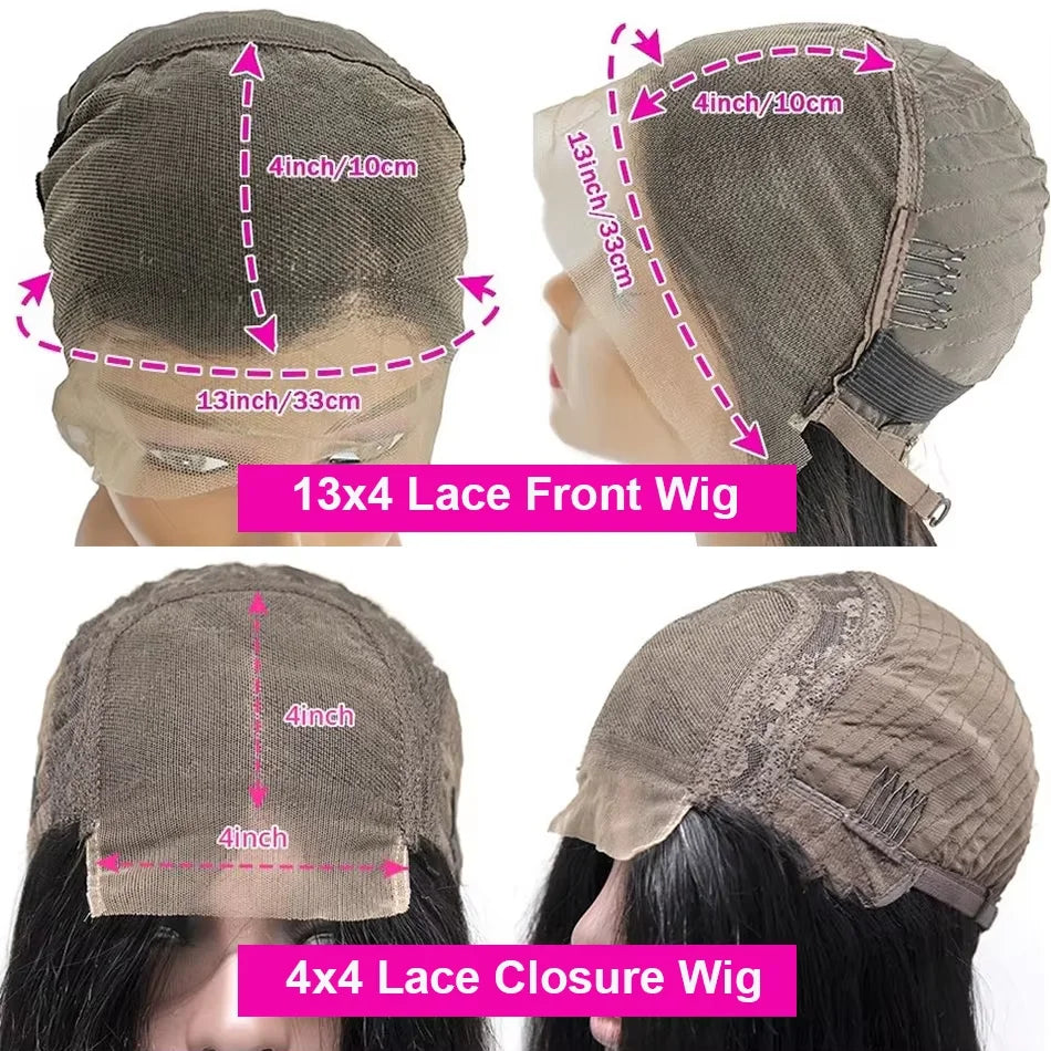 Brazilian 100% Human Deep Curly Bob Hair Wigs Natural Black Color Deep Wave HD Lace Front Part 13x4 Transparent Lace Wigs