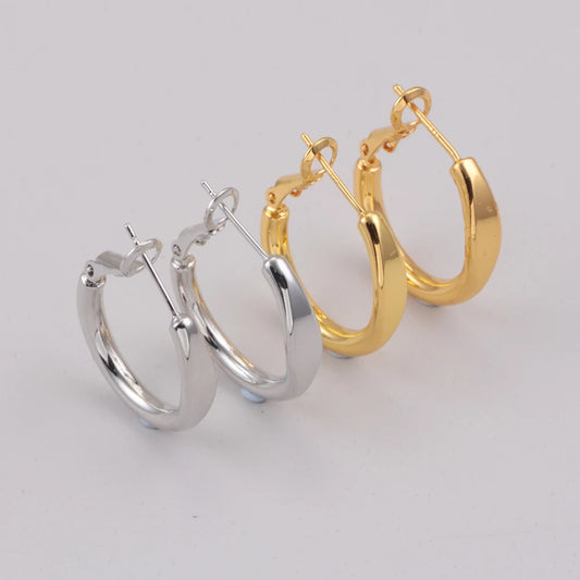 New 925 Sterling Silver Round Earrings Are Simpleand Fashionable In Both Gold And Silver Colors Suitable For Men And Woman