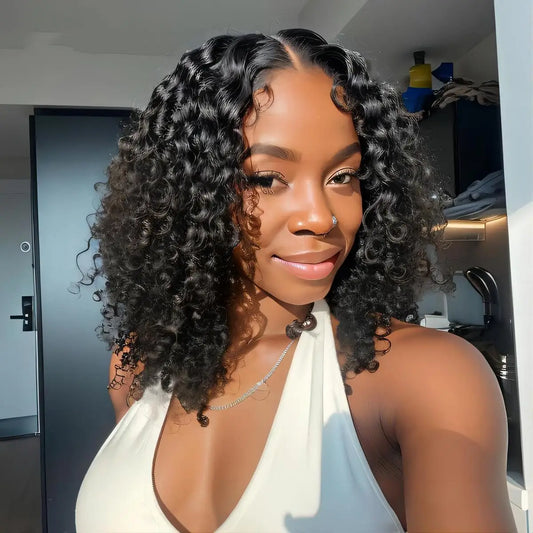 Glueless Wigs 6x4 Deep Wave Bob Human Hair Wigs For Women Bleached Knots Lace Wig Pre Plucked Pre Cut Lace Ready To Wear Wigs