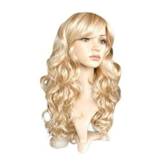 Long Curly Women Ladies Party Natrual Blonde 65 Cm Synthetic Hair Wigs