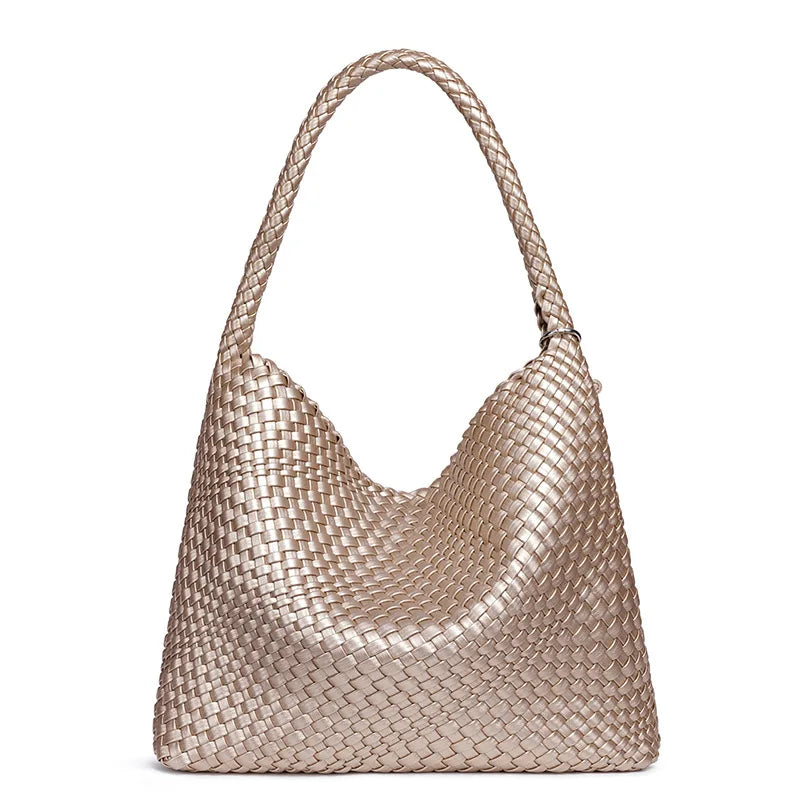 ‌Handwoven Hybrid Tote Bucket Bag Luxury Shoulder Bag for Women, Premium Top Handle & Underarm Carry Purse