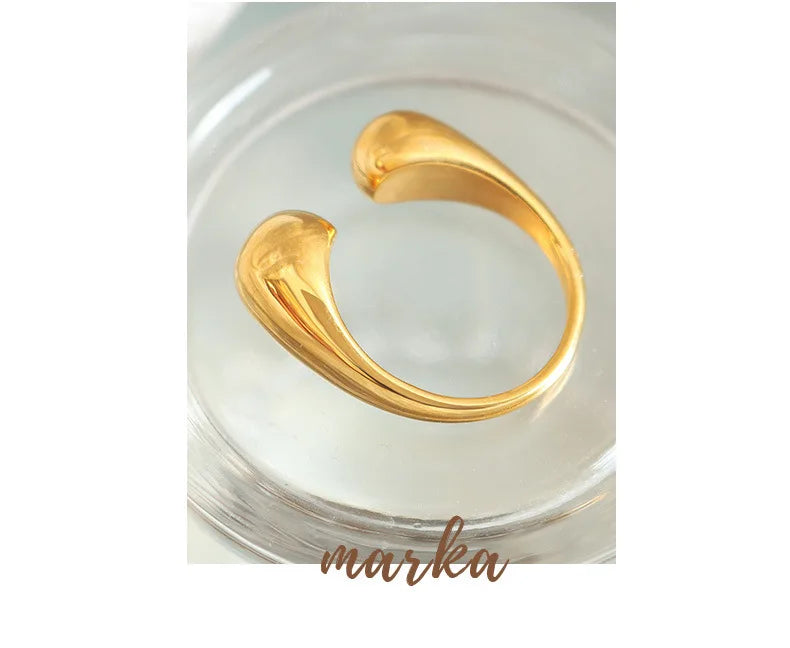 Women's Ring INS Minimalist Unique Open Design Adjustable Plain Circle Sense of Design Versatile Jewelry Accessories
